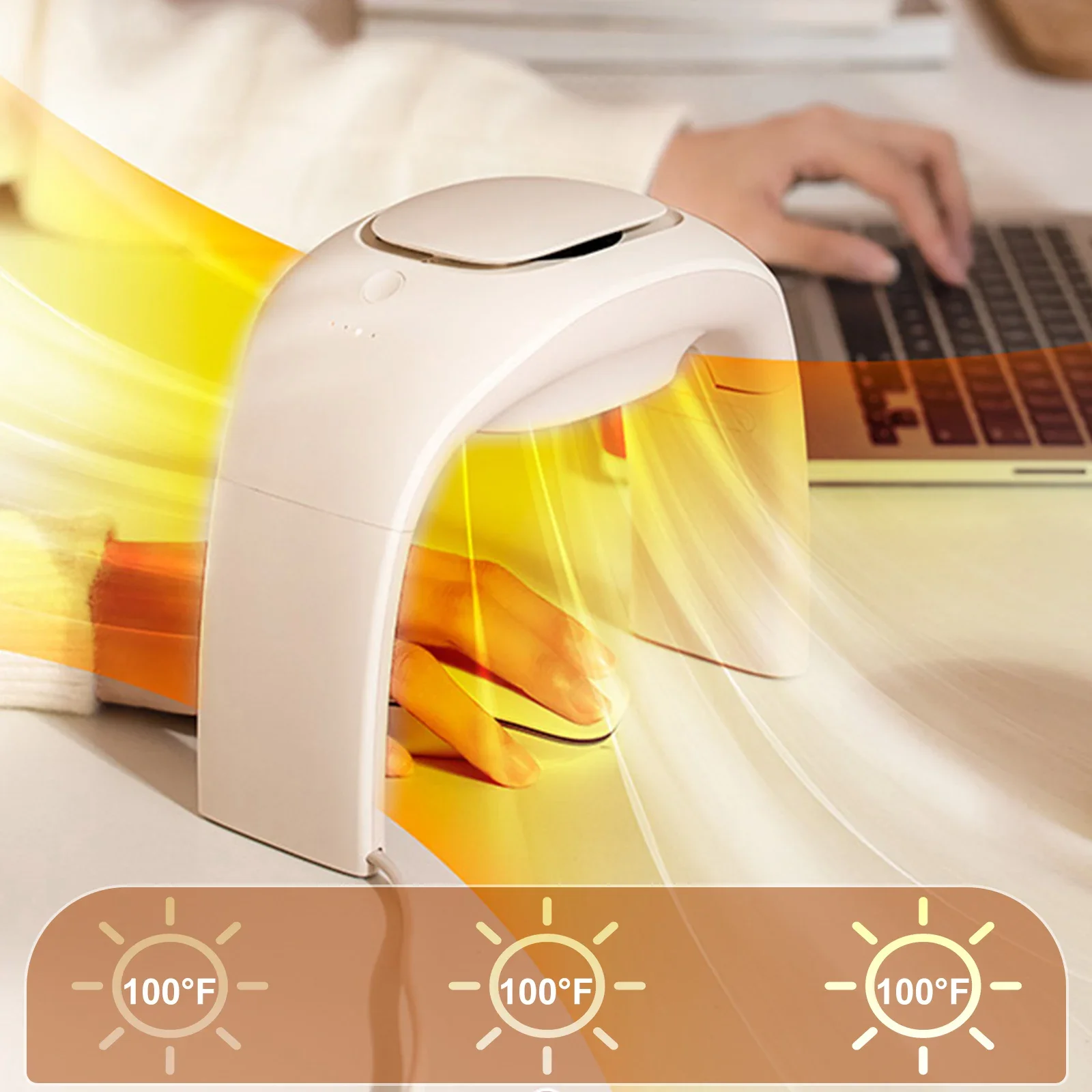 Office Tech Gear - Eary ポータブル冬用マウスハンドウォーマー ハイテク冬用ヒーター 家庭用オフィスデスク用プラグイン 3段階温度調節ハンドウォーマー US/UK/EU/JPプラグ対応