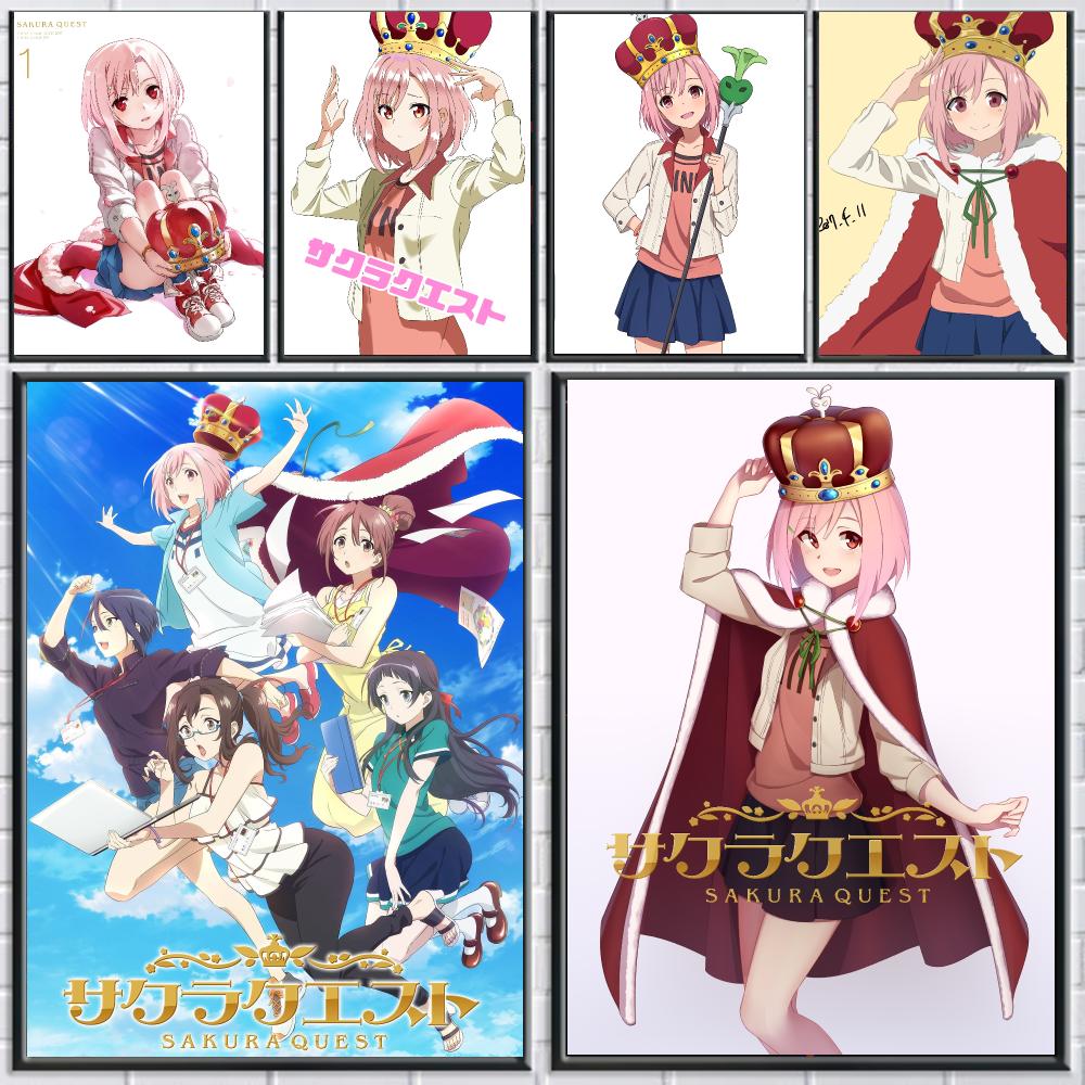 Office Quest - アニメ「S-Sakura Quest-T」ポスター、剥がして貼るだけのウォールアート、カフェ、オフィス、バー、家の装飾に。