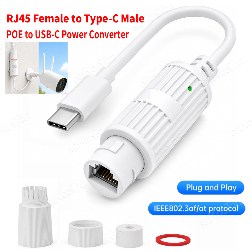 POE to USB-C 電源コンバーター RJ45 メス  - Power Over Ethernet のレビューと価格